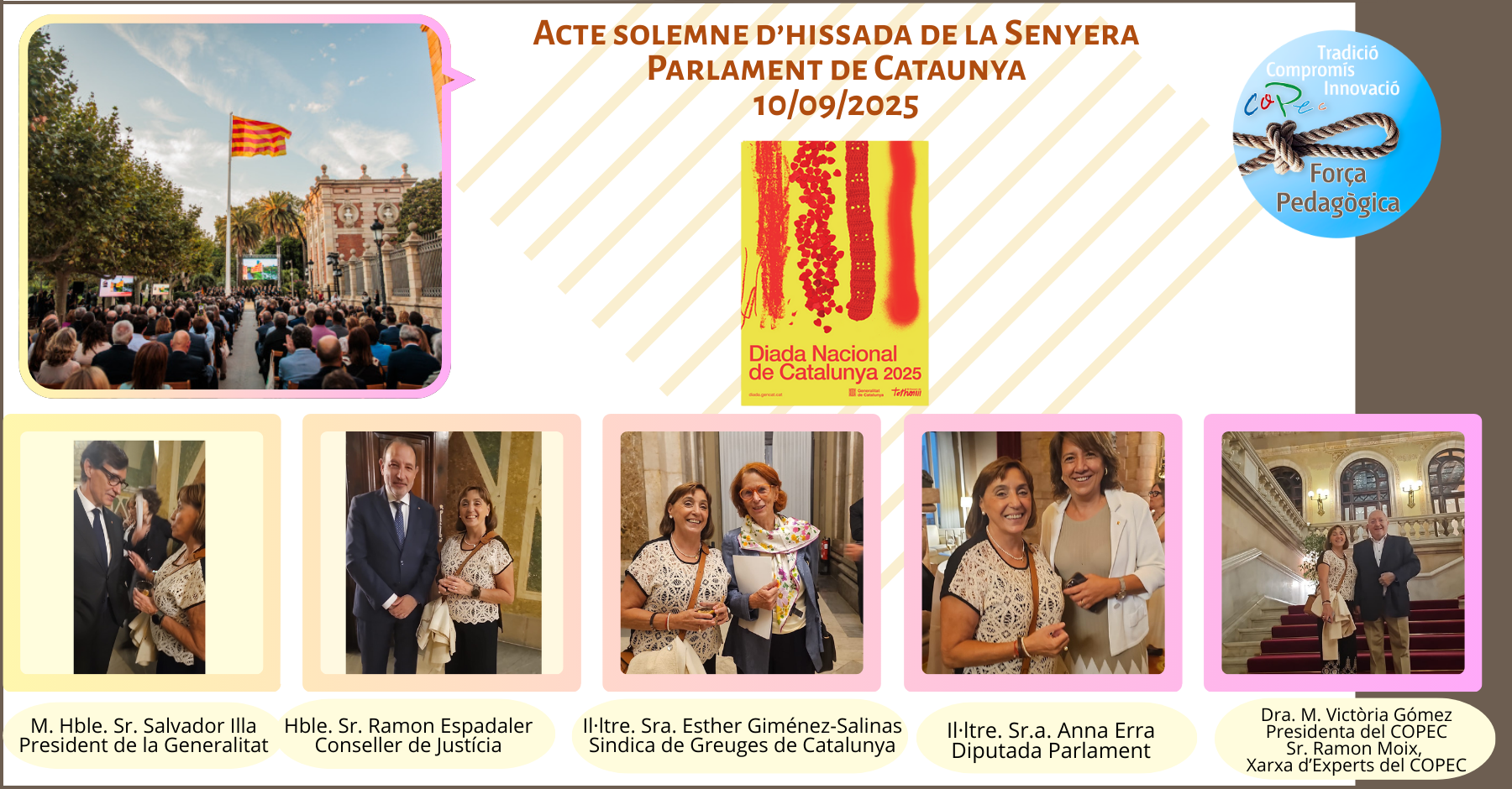 DIADA NACIONAL DE CATALUNYA - COPEC INVITADO EN EL ACTO DEL PARLAMENTO